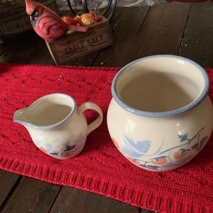 Ceramic pitcher matching creamer